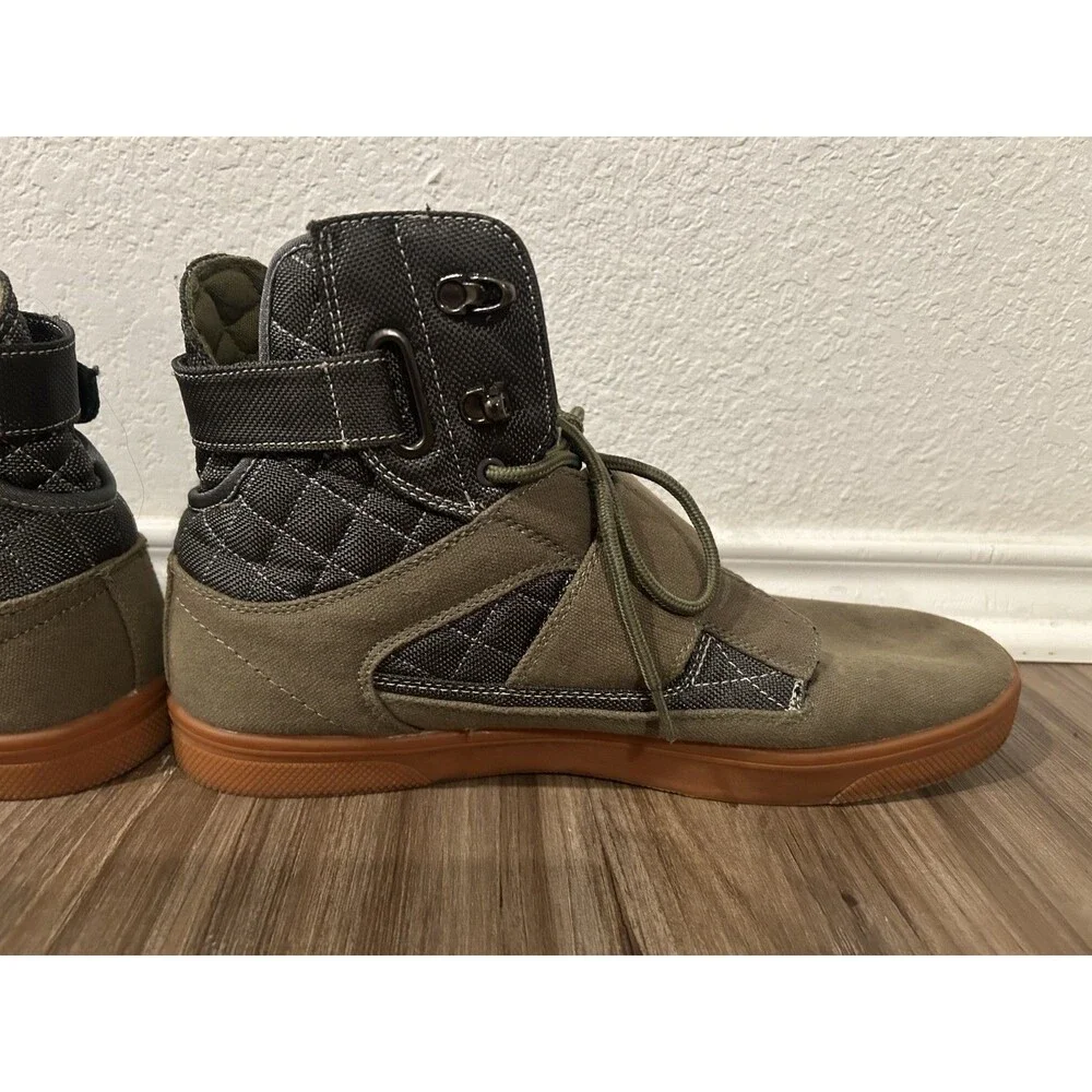 Vlado Atlas 2 High Top Sneakers Gray/Green Quilted Ankle Strap Men's Size 12